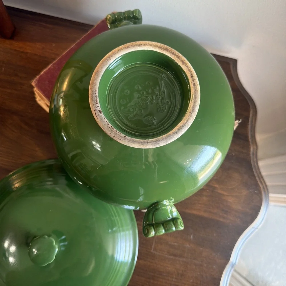 Vintage Fiesta Covered Casserole Forest Green Fiestaware 1950s